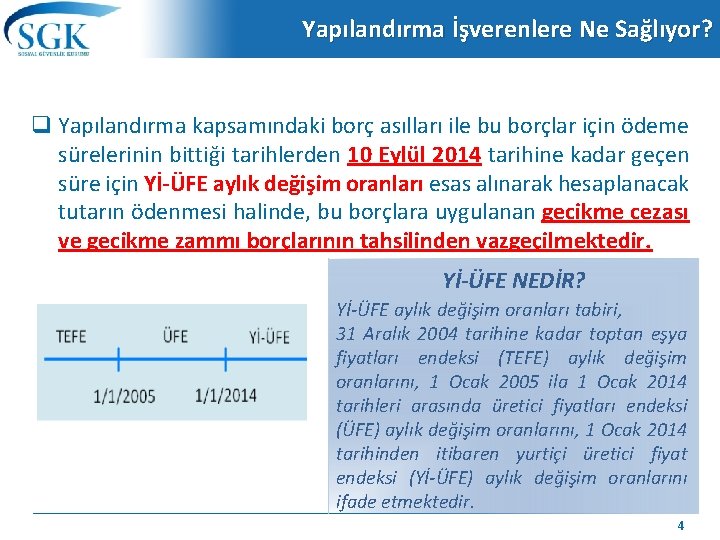 Yapılandırma İşverenlere Ne Sağlıyor? q Yapılandırma kapsamındaki borç asılları ile bu borçlar için ödeme