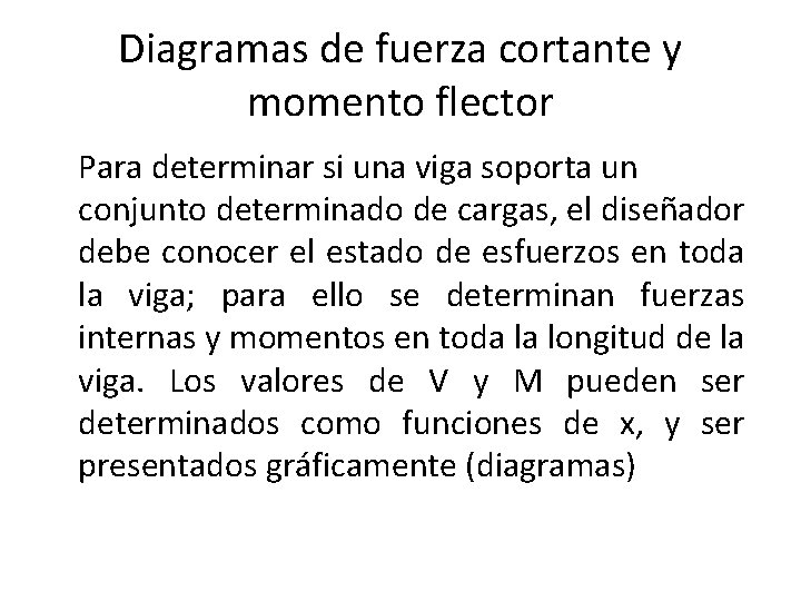 Diagramas de fuerza cortante y momento flector Para determinar si una viga soporta un