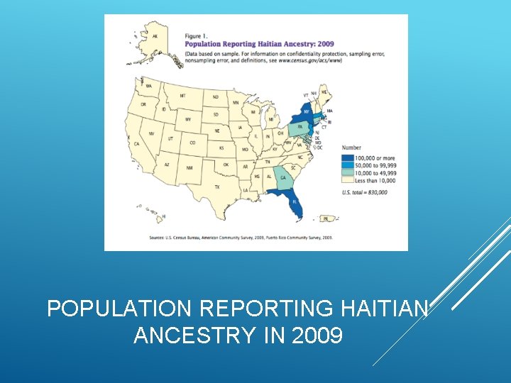 POPULATION REPORTING HAITIAN ANCESTRY IN 2009 