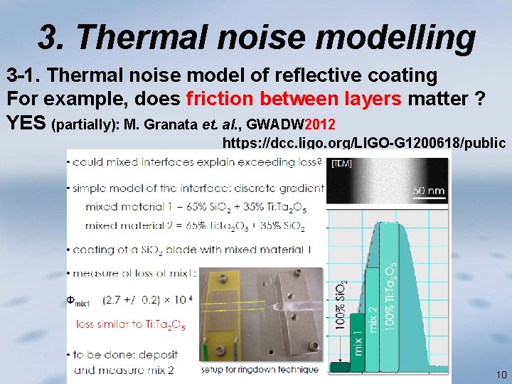 3. Thermal noise modelling 3 -1. Thermal noise model of reflective coating For example,