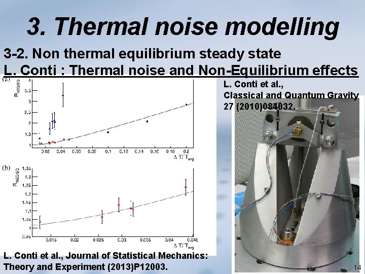 3. Thermal noise modelling 3 -2. Non thermal equilibrium steady state L. Conti :