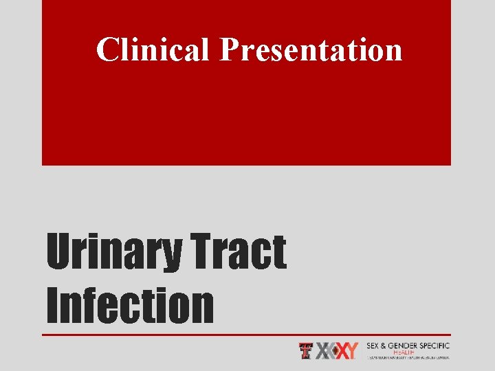 Clinical Presentation Urinary Tract Infection 