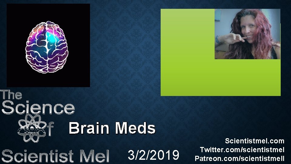 Brain Meds 3/2/2019 Scientistmel. com Twitter. com/scientistmel Patreon. com/scientistmell 