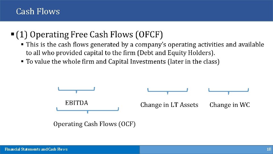 Cash Flows Financial Statements and Cash Flows 18 