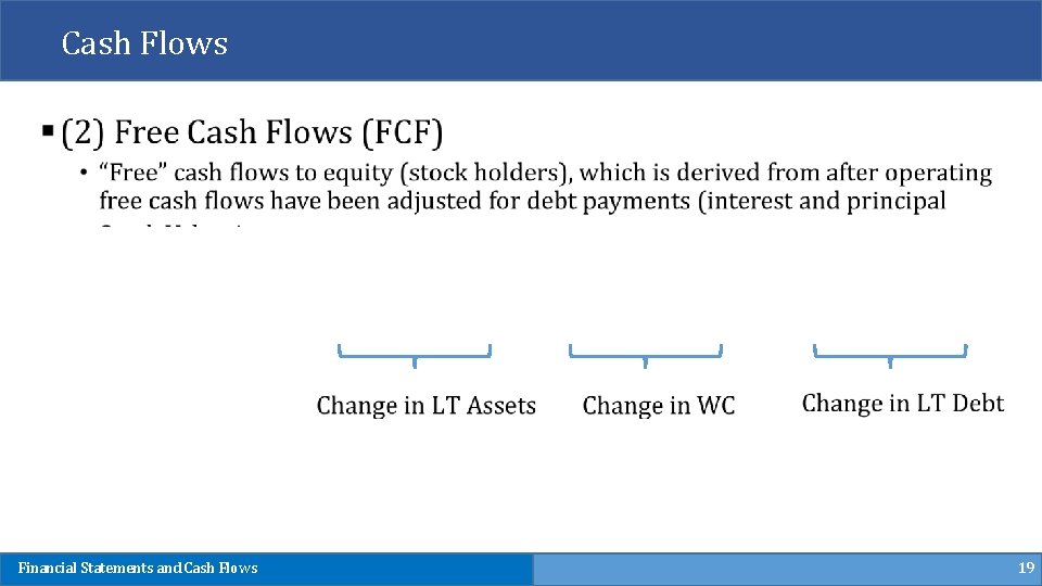 Cash Flows Financial Statements and Cash Flows 19 
