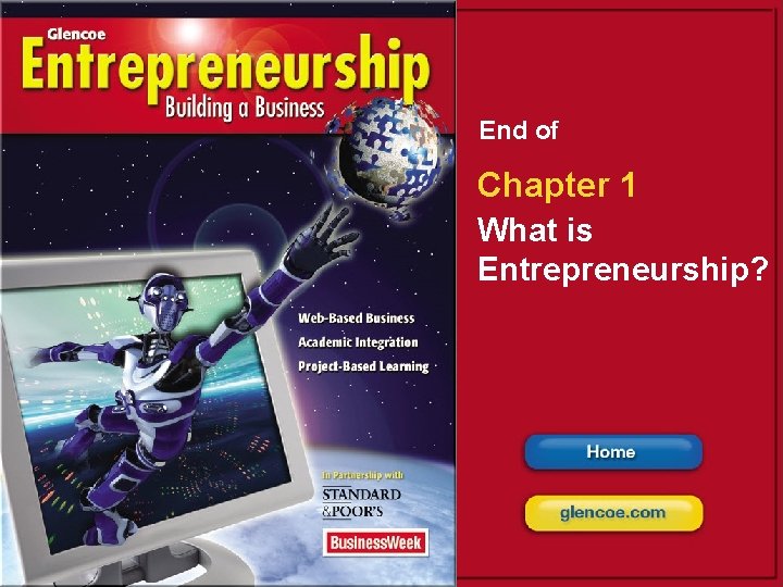 1 What is Entrepreneurship? End of Chapter 1 What is Entrepreneurship? Glencoe Entrepreneurship: Building