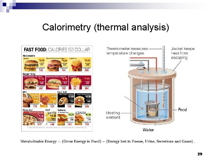 Calorimetry (thermal analysis) 29 