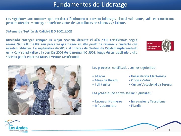 Fundamentos de Liderazgo Las siguientes son acciones que ayudan a fundamentar nuestro liderazgo, el