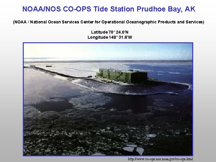 NOAA/NOS CO-OPS Tide Station Prudhoe Bay, AK (NOAA / National Ocean Services Center for