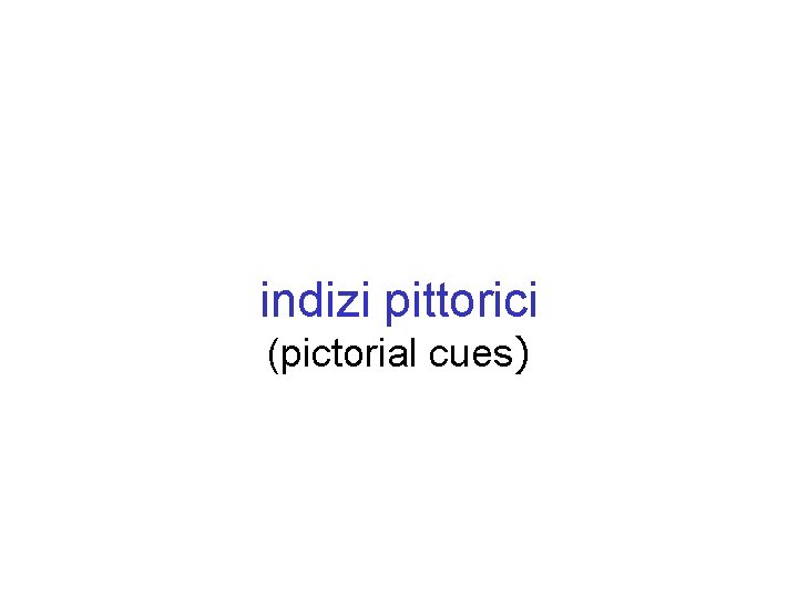 indizi pittorici (pictorial cues) 