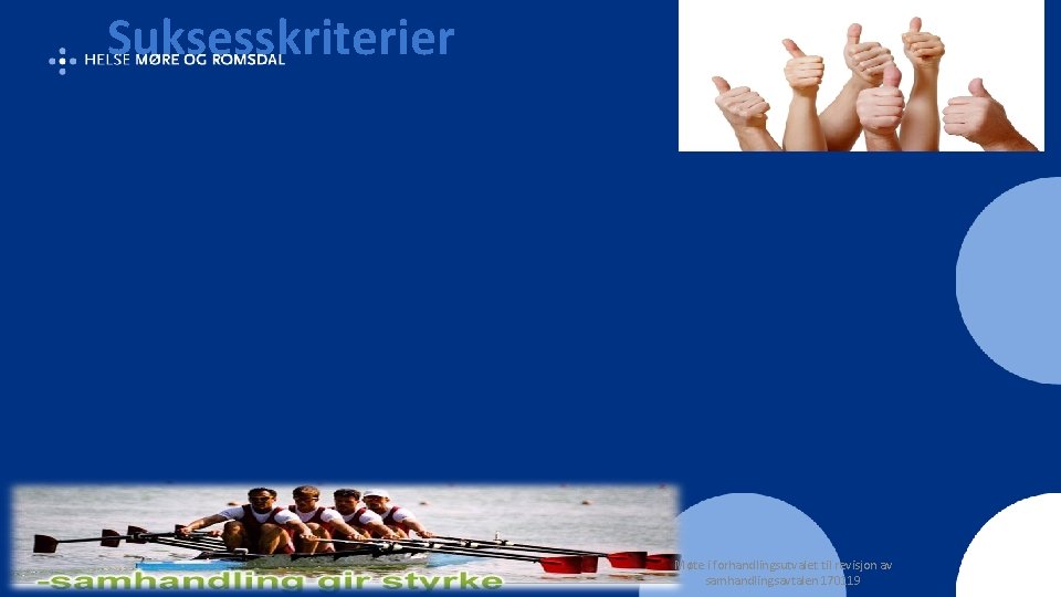 Suksesskriterier samhandling – mer kultur enn metode § § § § Informasjon, Involvering, Implementering