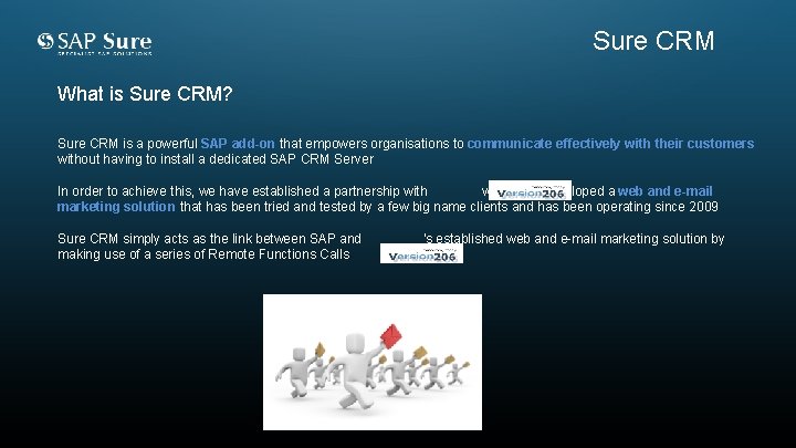 Sure CRM What is Sure CRM? Sure CRM is a powerful SAP add-on that