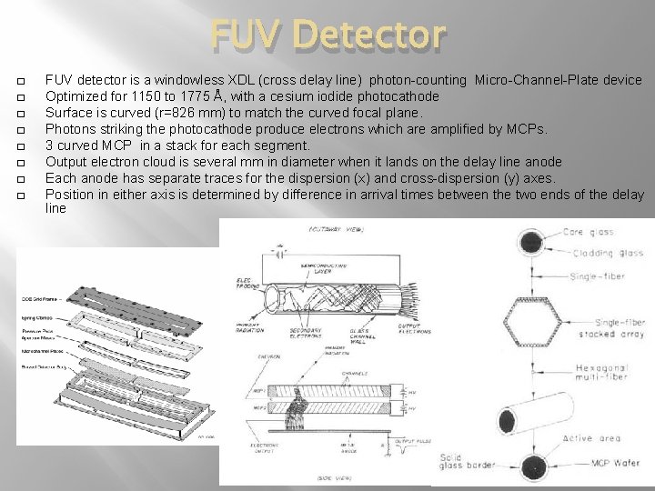 FUV Detector � � � � FUV detector is a windowless XDL (cross delay