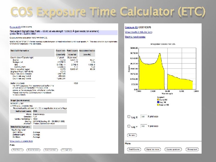 COS Exposure Time Calculator (ETC) 