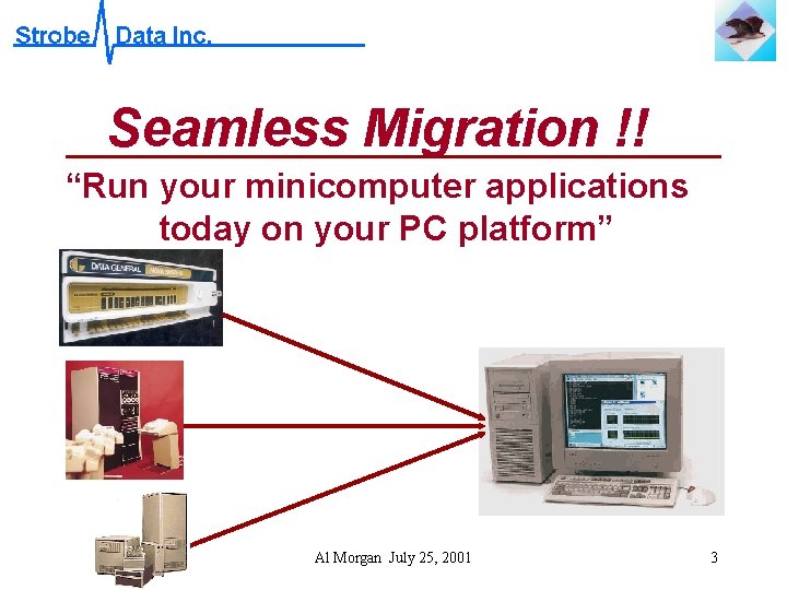 “”Seamless Migration !! “Run your minicomputer applications today on your PC platform” Al Morgan