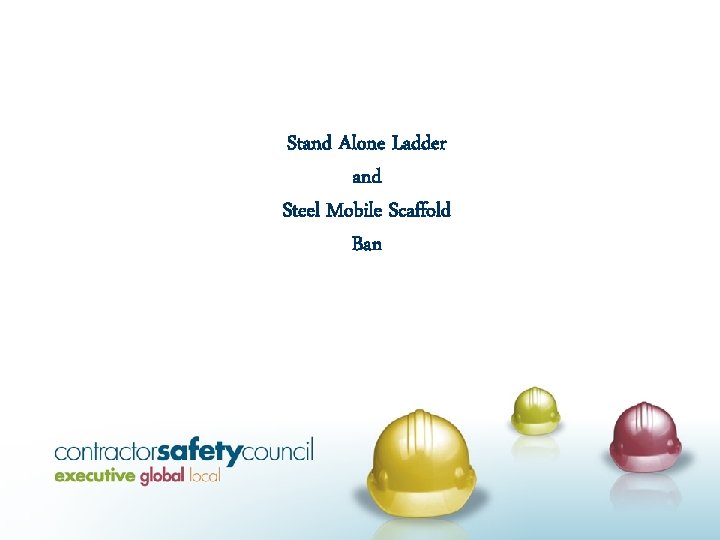 Stand Alone Ladder and Steel Mobile Scaffold Ban 