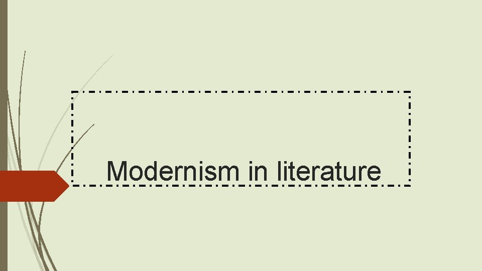 Modernism in literature 