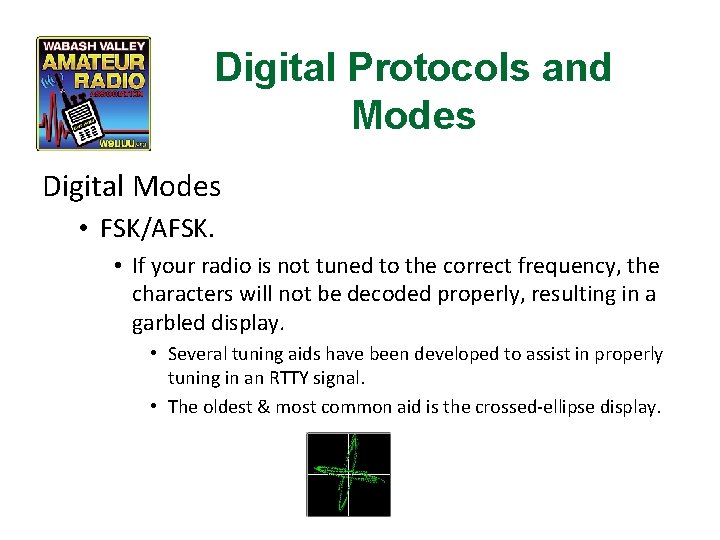 Digital Protocols and Modes Digital Modes • FSK/AFSK. • If your radio is not