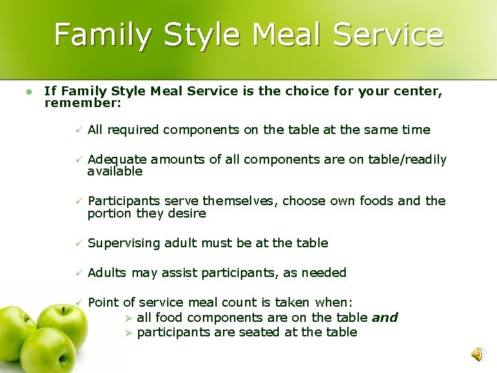 Family Style Meal Service l If Family Style Meal Service is the choice for