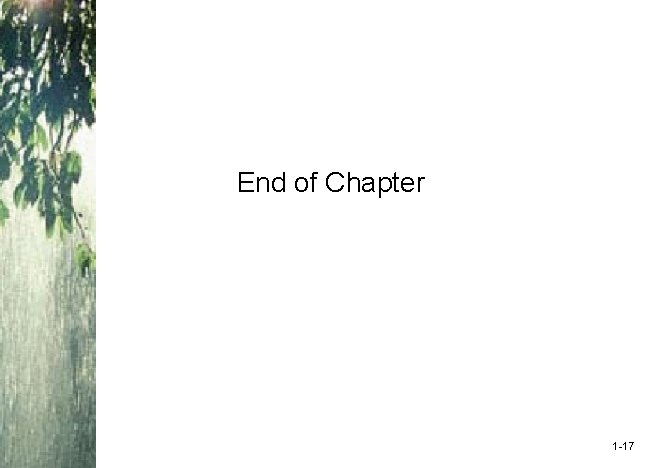 End of Chapter 1 -17 