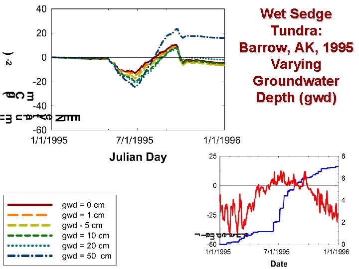 Wet Sedge Tundra: Barrow, AK, 1995 Varying Groundwater Depth (gwd) 