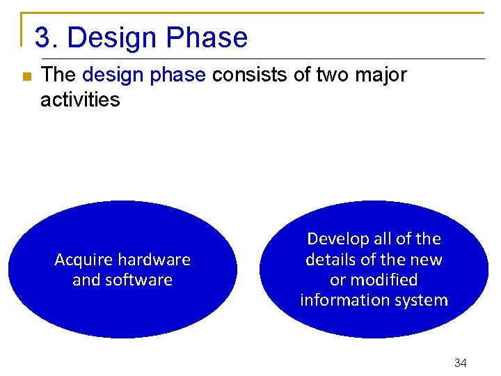 3. Design Phase n The design phase consists of two major activities Acquire hardware