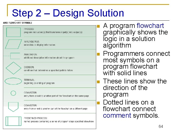 Step 2 – Design Solution n n A program flowchart graphically shows the logic