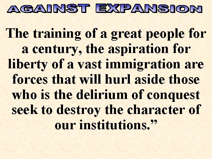 The training of a great people for a century, the aspiration for liberty of