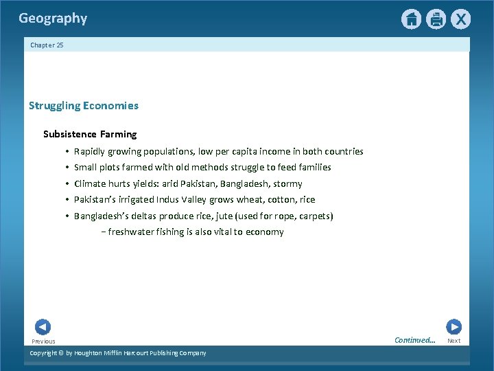 Geography Chapter 25 Struggling Economies Subsistence Farming • Rapidly growing populations, low per capita