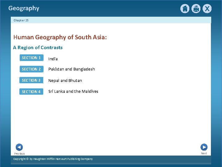 Geography Chapter 25 Human Geography of South Asia: A Region of Contrasts SECTION 1