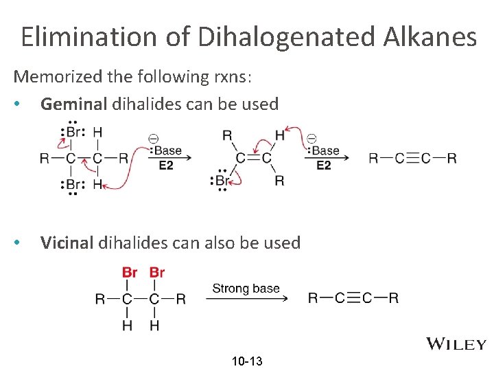 Elimination of Dihalogenated Alkanes Memorized the following rxns: • Geminal dihalides can be used