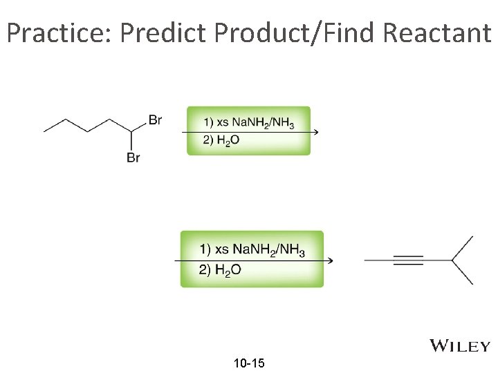 Practice: Predict Product/Find Reactant 10 -15 