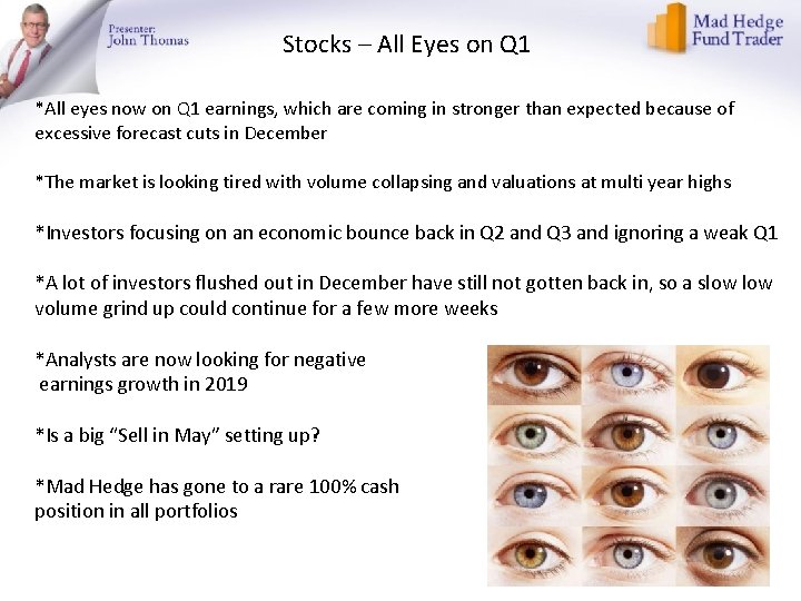 Stocks – All Eyes on Q 1 *All eyes now on Q 1 earnings,