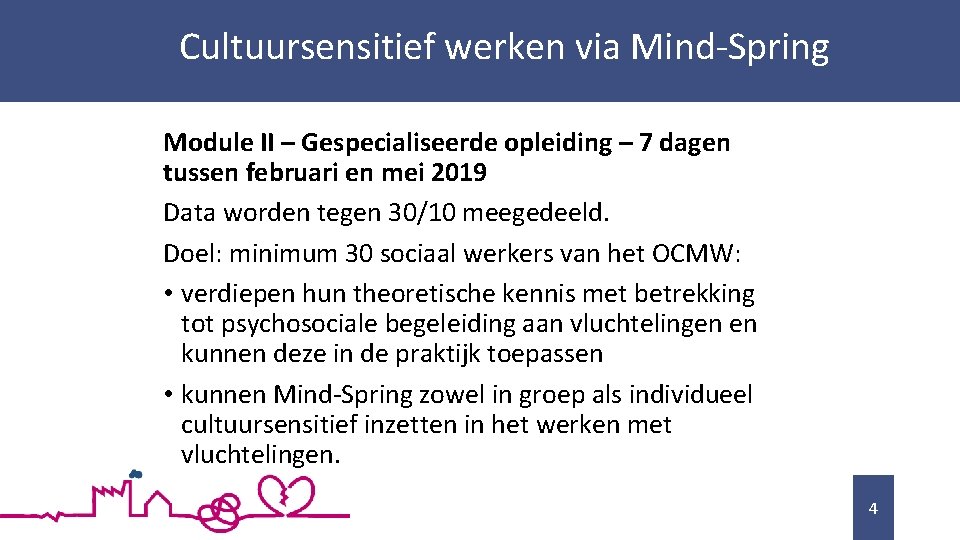 Cultuursensitief werken via Mind-Spring Module II – Gespecialiseerde opleiding – 7 dagen tussen februari