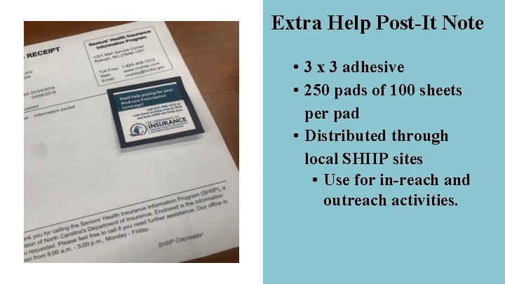 Extra Help Post-It Note • 3 x 3 adhesive • 250 pads of 100