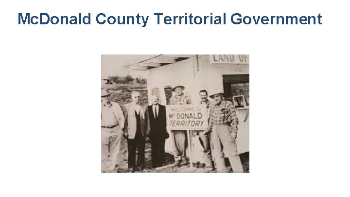 Mc. Donald County Territorial Government 