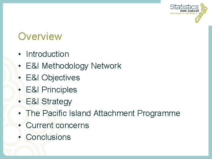 Establishing EI capability and best practices at Statistics