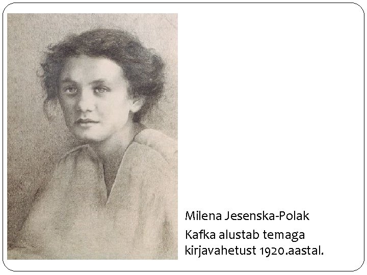 Milena Jesenska-Polak Kafka alustab temaga kirjavahetust 1920. aastal. 