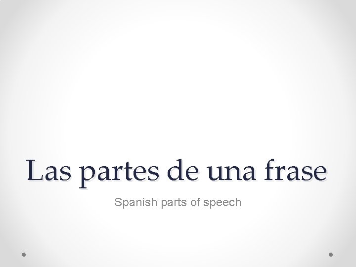 Las partes de una frase Spanish parts of speech 