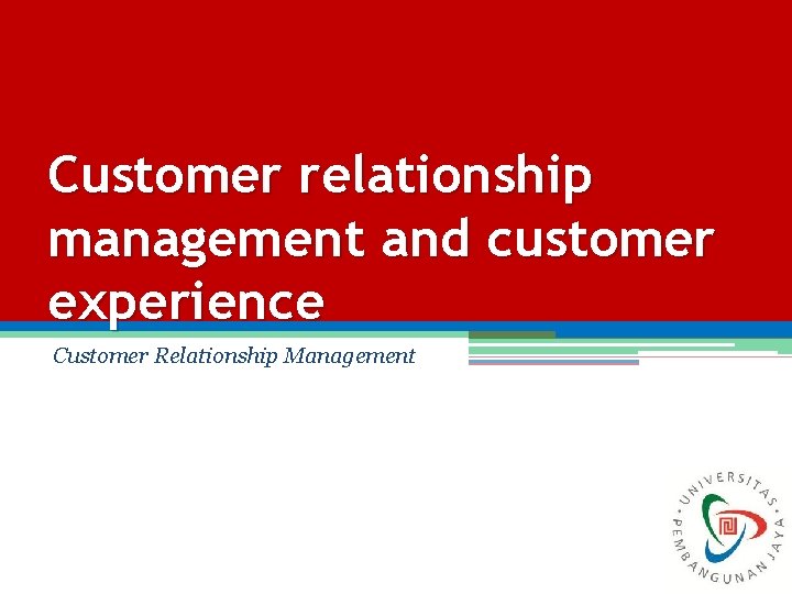 Customer relationship management and customer experience Customer Relationship Management 