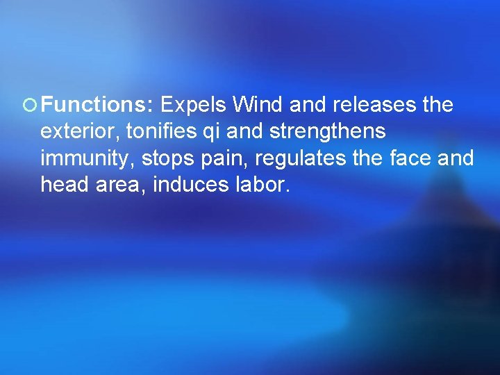 ¡ Functions: Expels Wind and releases the exterior, tonifies qi and strengthens immunity, stops