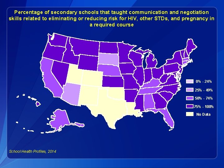 Percentage of secondary schools that taught communication and negotiation skills related to eliminating or
