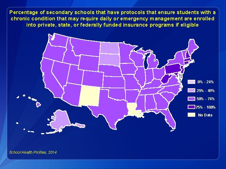 Percentage of secondary schools that have protocols that ensure students with a chronic condition