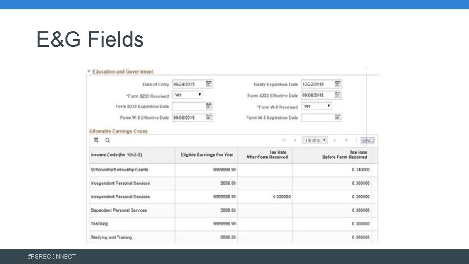 E&G Fields #PSRECONNECT 