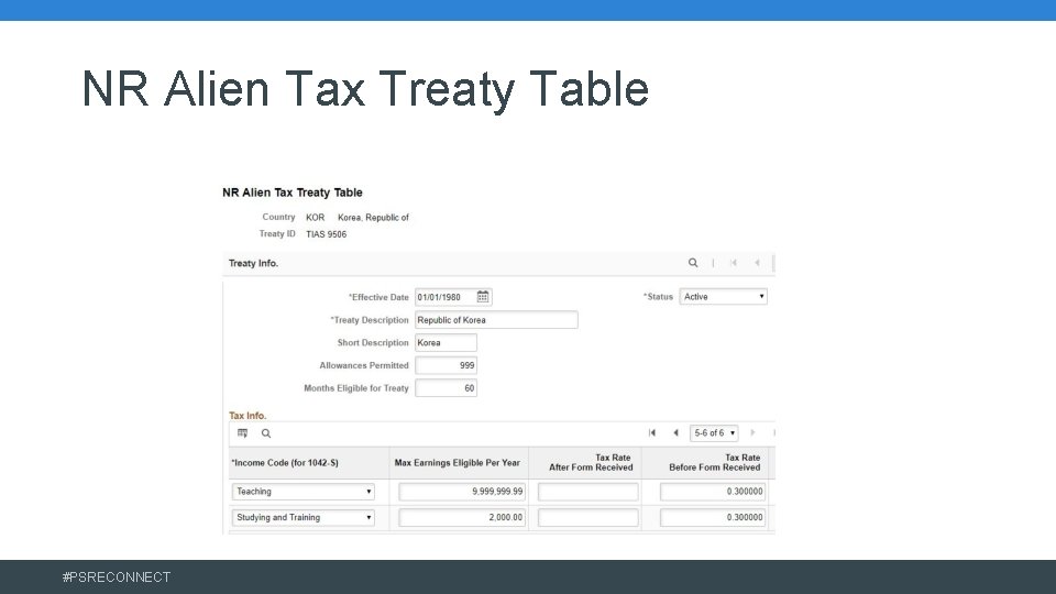 NR Alien Tax Treaty Table #PSRECONNECT 