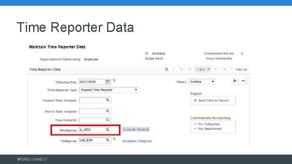 Time Reporter Data #PSRECONNECT 