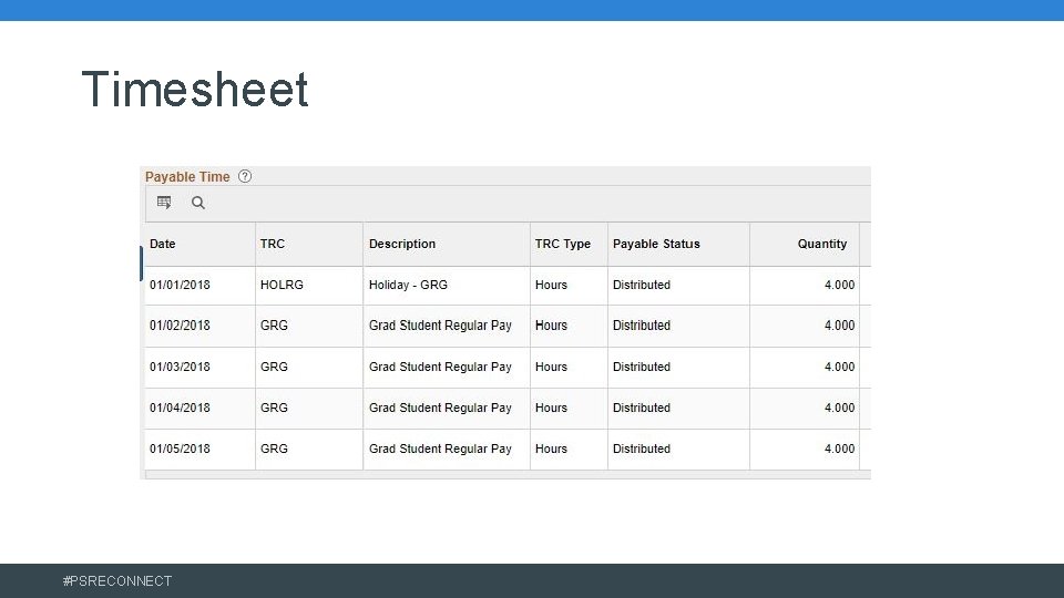 Timesheet #PSRECONNECT 