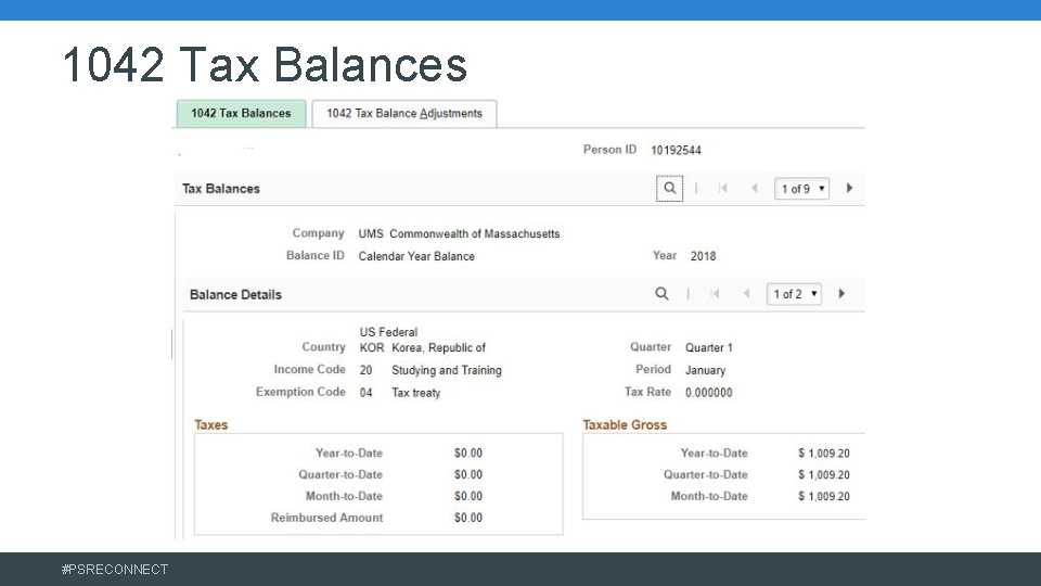 1042 Tax Balances #PSRECONNECT 