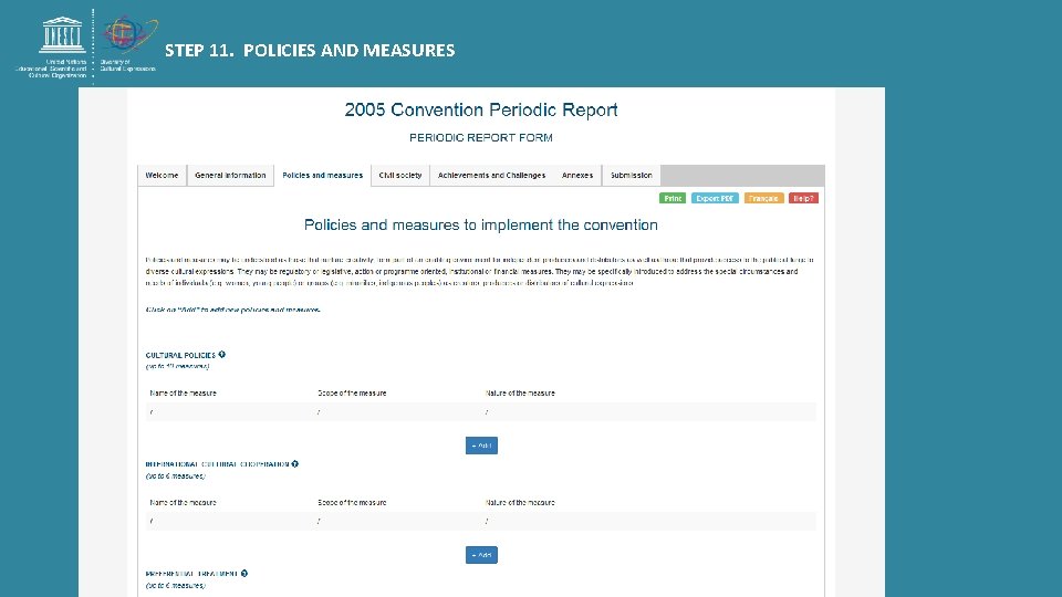 STEP 11. POLICIES AND MEASURES 