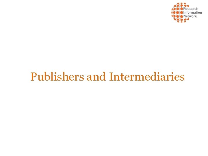 Publishers and Intermediaries 